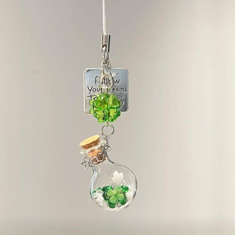 Jellyfish Star Lucky Leaf Wind Chime Keychain & Phone Lanyard Pendant