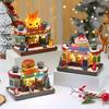 Christmas Decor Kitchen Hamburger Music Box With Light And Feature Rotation