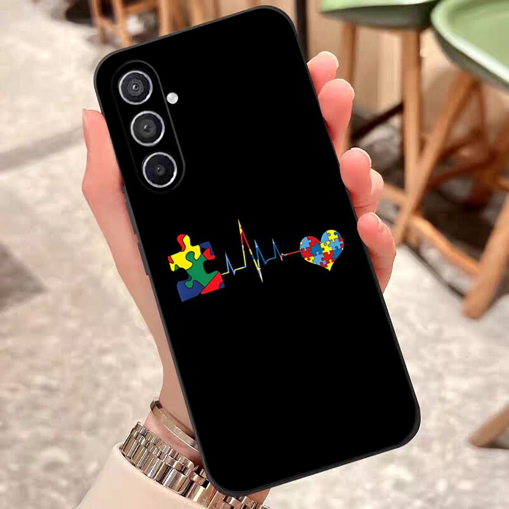 Autism Support Puzzle Phone Case For Samsung S26 S25 Edge S24 S23 S22 S21 S20 Ultra Plus Fe Galaxy Silicon Cover