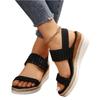 Women Summer Wedge Sandals Open Toe Platform Heels Slip On Beach Casual Lightweight Comfortable Shoes