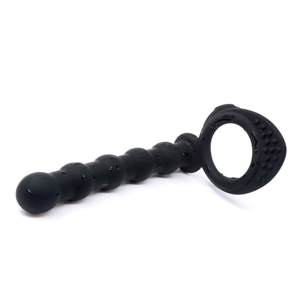Silicone Anal Plug with Dual Rings & Prostate Massager for Prolonged Pleasure