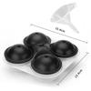 2Pcs Large Silicone Ice Cube Trays, 5cm Square & 6cm Sphere Ice Ball Maker, BPA Free, Easy Release, for Whiskey Cocktails, Black