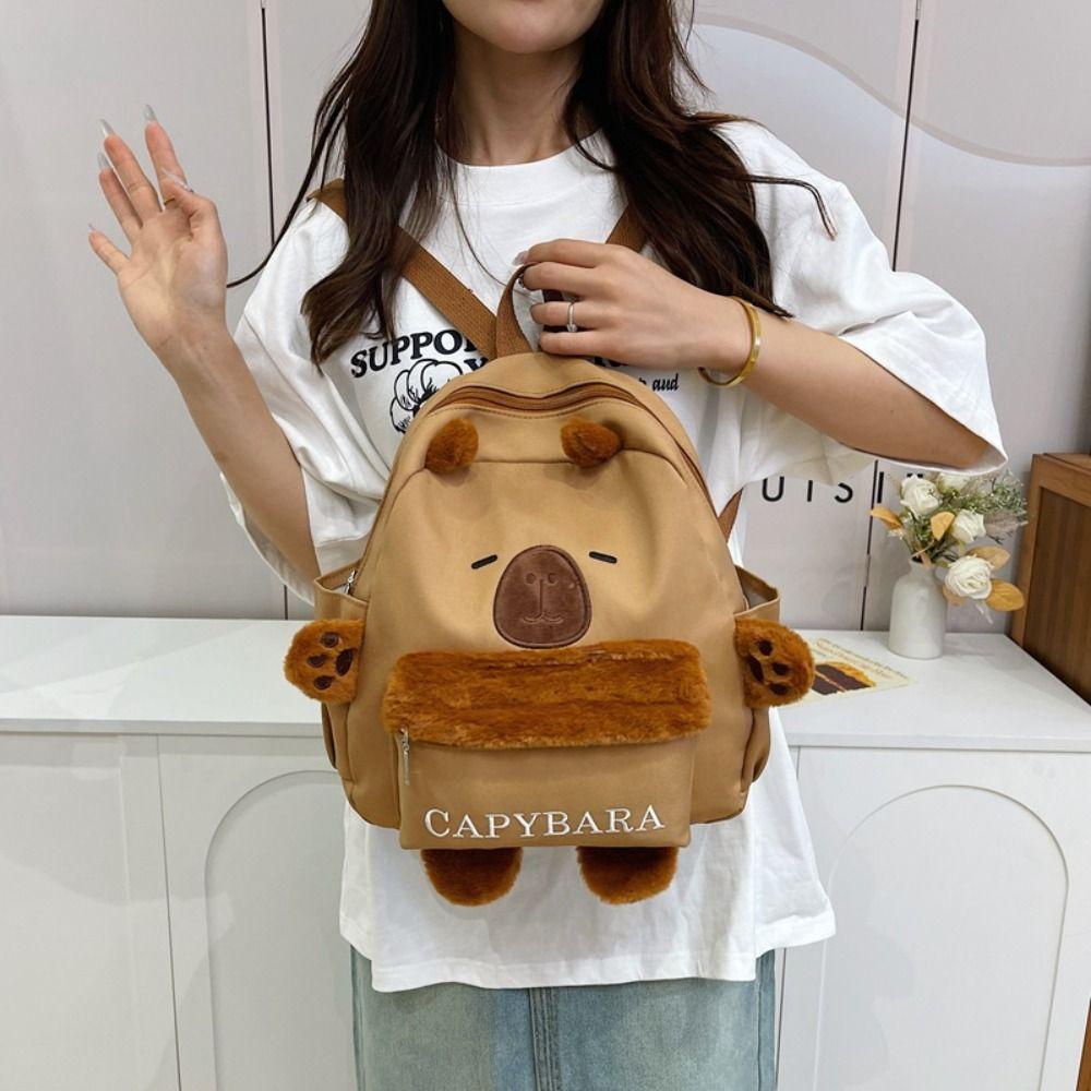 

Guinea Pig Plush Bag Capybara Plush Backpack Large Capacity Cotton Cartoon Shoulders Bag Cute Fashion Capybara Plush Bag Unisex