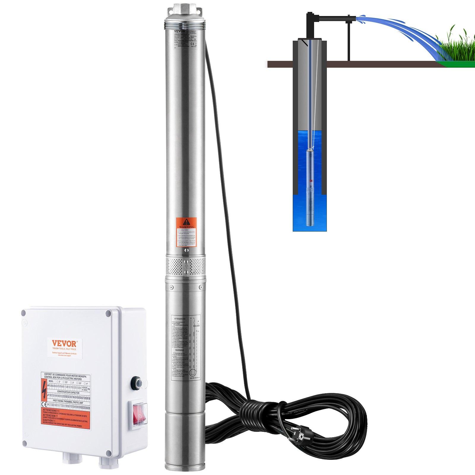 VEVOR Dziļurbuma Iegremdējamais Sūknis, 2200W 230V