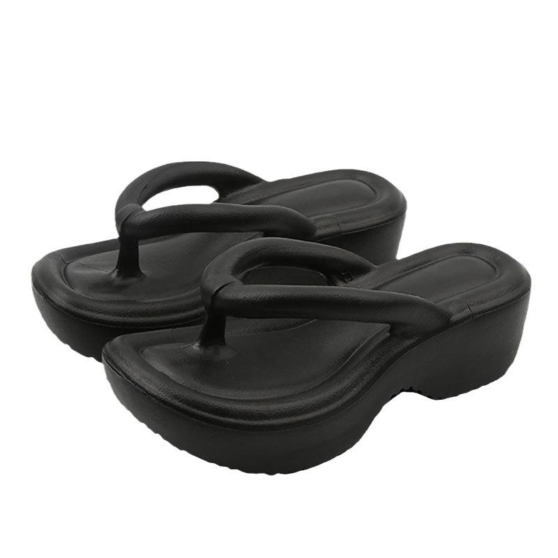 Women's Thick Bottom Wedges Flip Flops 2026 Summer Clip Toe Platform Non Slip Sandals Woman Eva Outdoor Chunky Slippers Slides