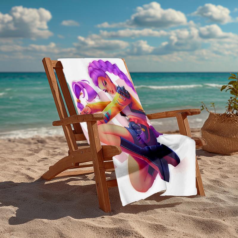 KPOP Hunter Fashion Beach Towel: Ideal for Summer Adventures Soft, absorbent and quick drying suitable for swimming and bathing