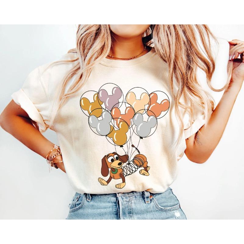 2026 Toy Story Smart Dog Mickey Balloon Dog Lover Gift Print Fashion Unisex TShirt Short Sleeve Relaxed Plus Size Top