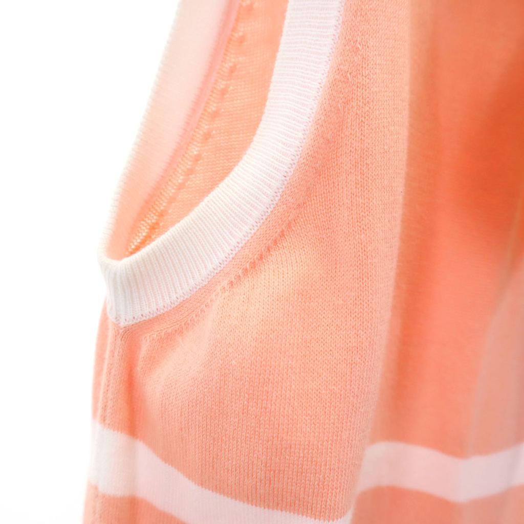 LOUIS VUITTON made in Italy Border Pattern No sleeve knit XS salmon pink Women Used