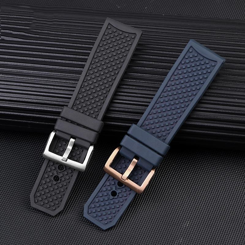 High Quality Rubber Watchband Cartier CALIBRE London Tank W7100056 W7100055 WGCA0010 WSCA0006 WSCA Citizen Watch Strap 23mm