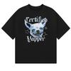 2026 Angry Chihuahua Pet Dog Pattern American Casual High Street Vintage Loose StraightNecked Unisexs and Womens TShirt