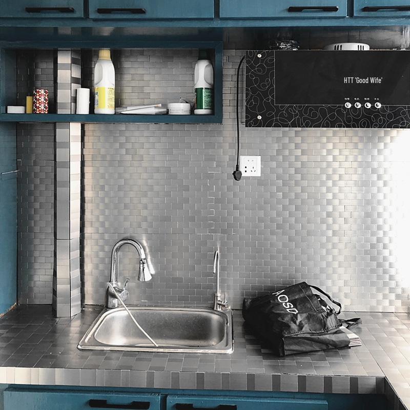 Waterproof and Oil-Proof Self-Adhesive High-Temperature Kitchen Wall Sticker - Mosaic Tile Design for Cabinets and Backsplash.