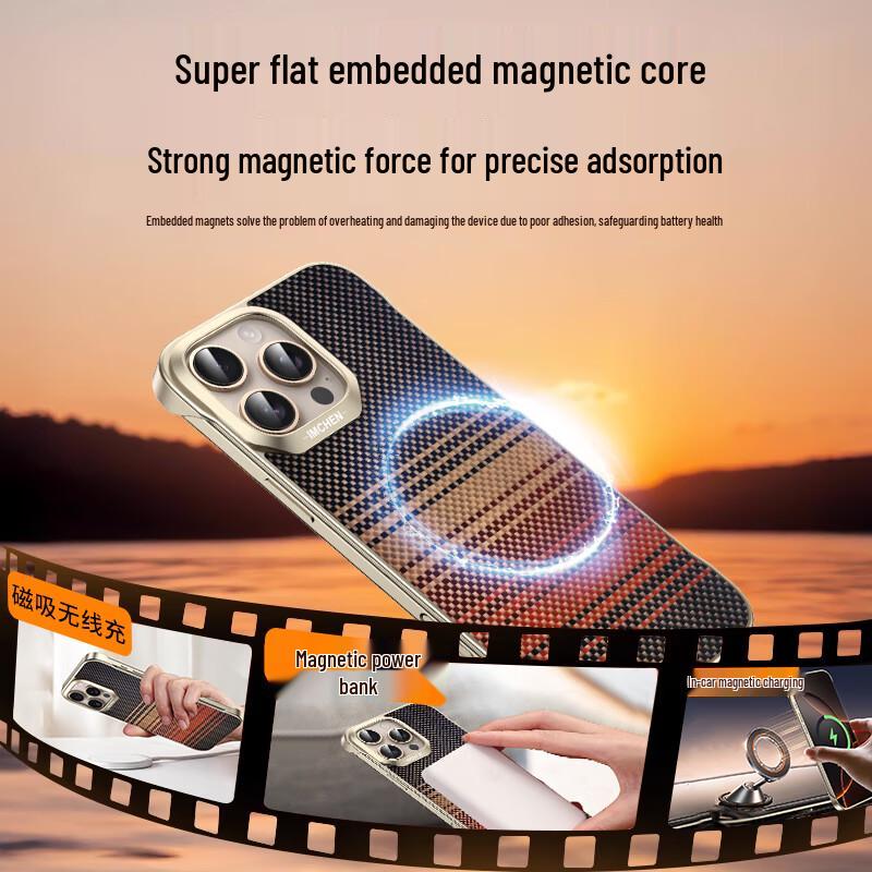 Aimeichen True Kevlar Magsafe Aramidfiber Telefonskal för iPhone 16-serien