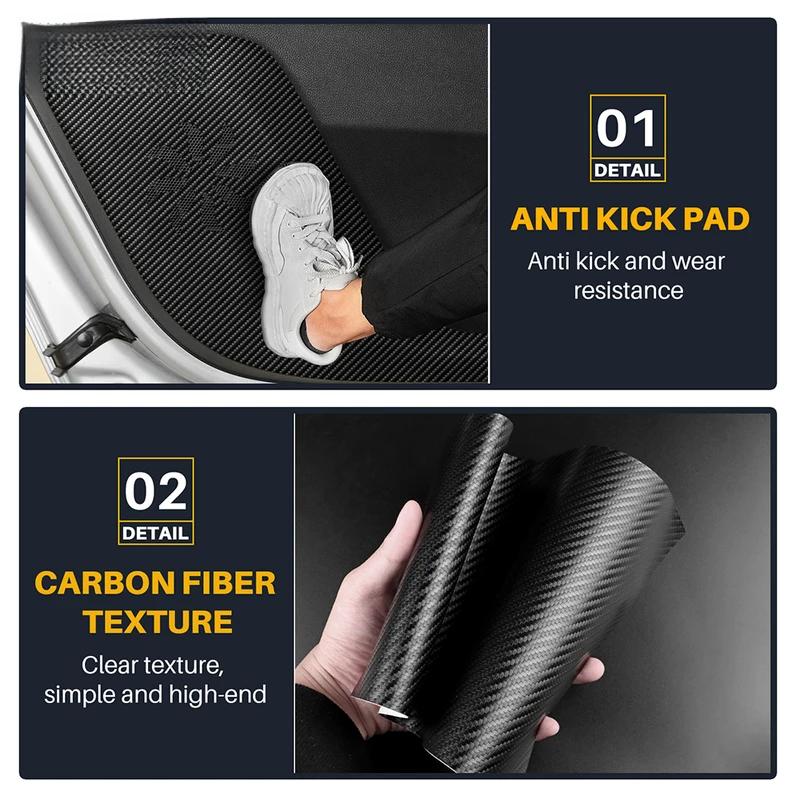 For Skoda Fabia 2007-2014 2008 2009 Car Door Anti Kick Pad Door Panel Protective Pad Anti-Stepping Anti-Dirty Sticker Pu Leather.