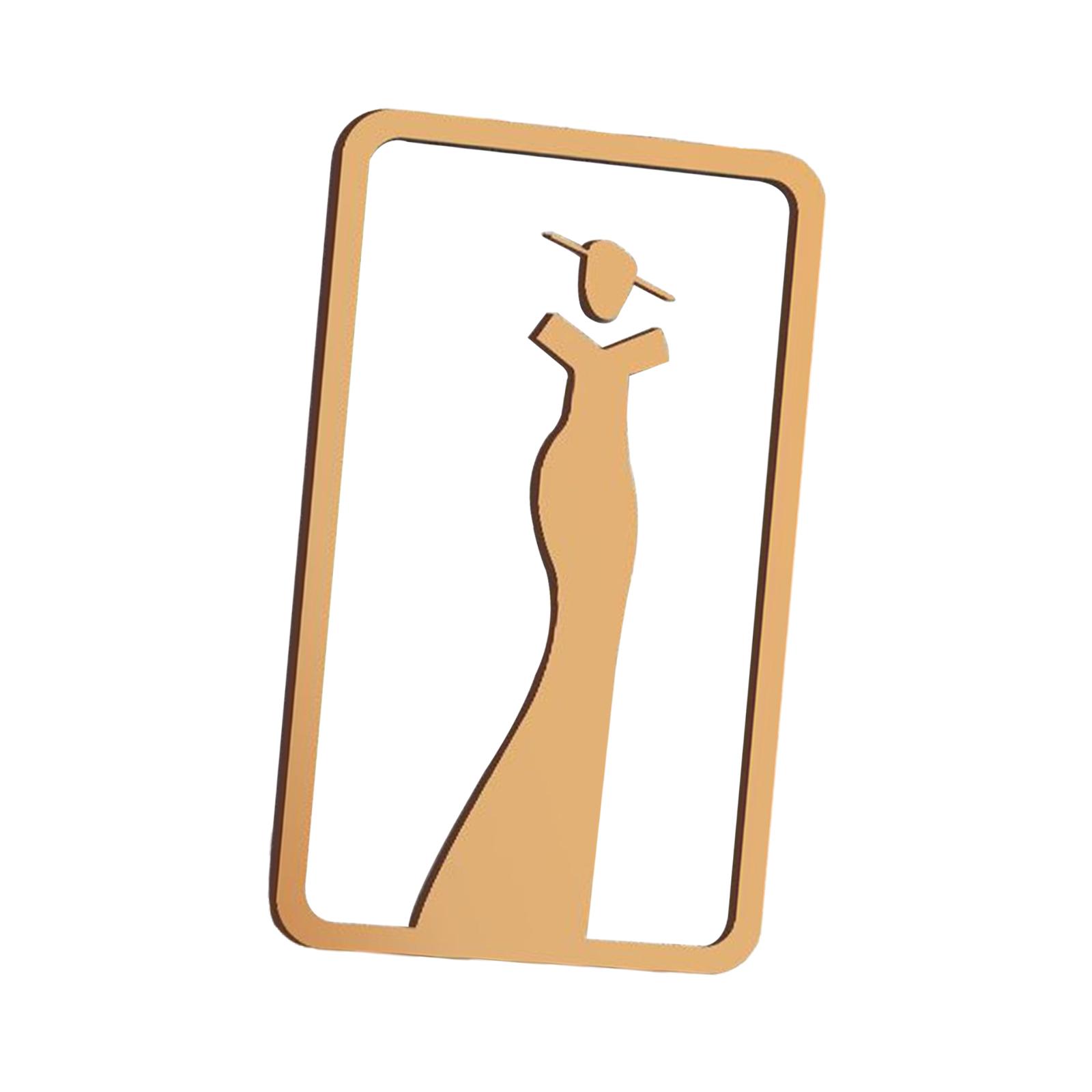 

Bathroom Sign Fashion Acrylic Self Adhesive Bathroom Decal Toilet Sign Restroom Sign for Parks Office Business Cafe Home