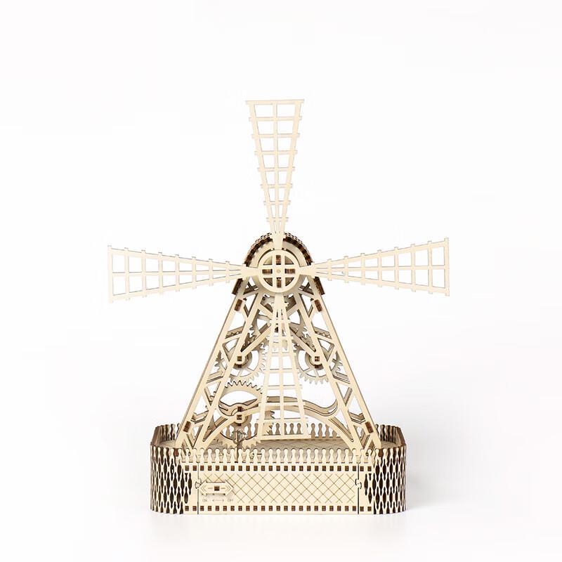 DIY Wooden 3D Windmill Puzzle Kit