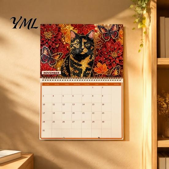 Beginner Friendly Crafts 2027 Diamond Art Painting Pattern Wall Calendar, Rhinestone Gem 12 Calendar Monthly Planner, Jan. 2026-Dec. Hanging for Home,