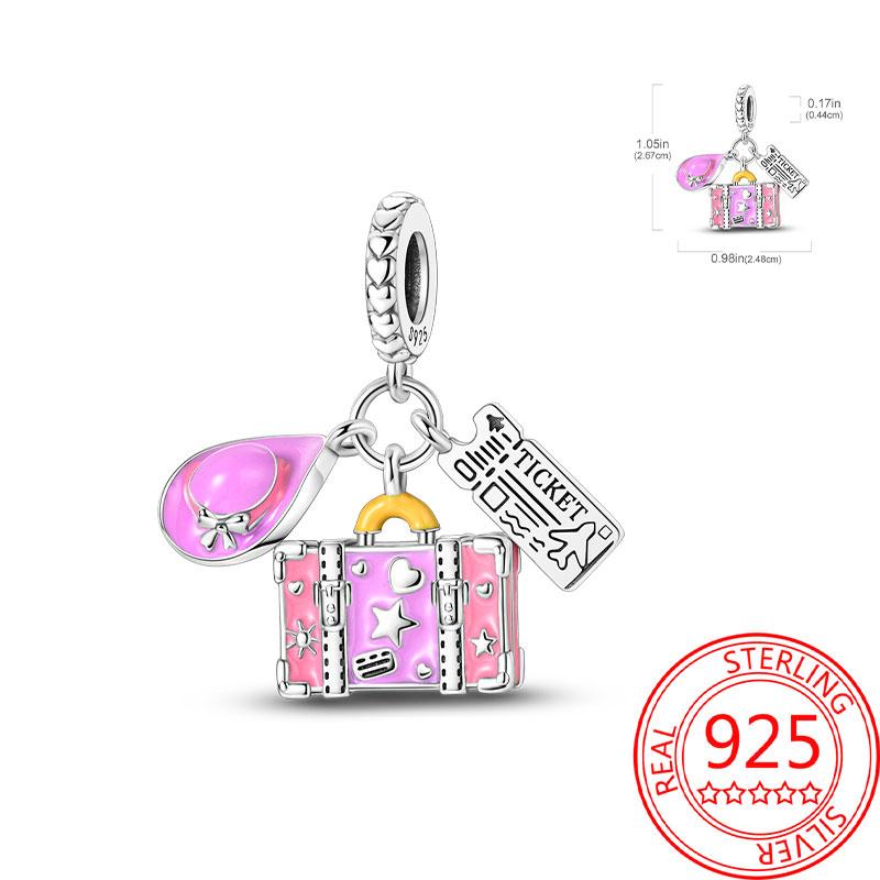 Miedziany Wieża Eiffla Samolot Podróżny Zawieszka Koraliki Pasują do Bransoletki Charm Oryginalnej Dla Kobiet Tworzenie Biżuterii