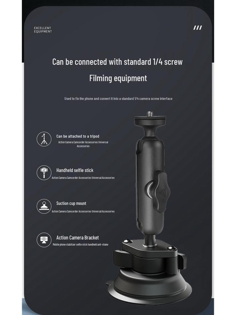 Auto-Halterung Kugelkopf Stabilisator: Handyhalterung mit Vakuum-Saugnapf für Fotografie, Navigation und Windschutzscheiben-Nutzung