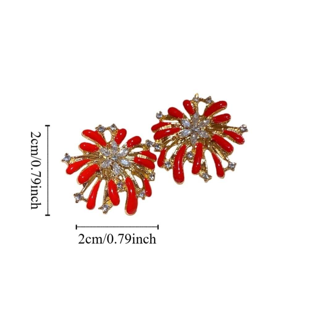 Fashion Jewelry Red Fireworks Stud Earrings Happy New Year Gift Fireworks Drop Earrings  Woman