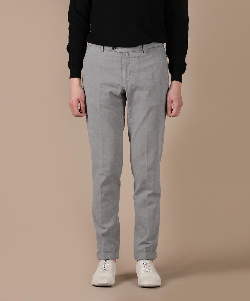 PANICALE Gray Regular Slim Fit Patterned Pants