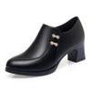 Single Shoes with Soft Leather Soles and Soft Leather Uppers, Women's Shoes with Thick Heels, Leather Shoes