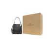 Coach Città 21 Classica Borsa a Secchiello in Pelle Monocolore Chiusura a Bottone Automatico Borse da Donna Nero 1011-IMLON