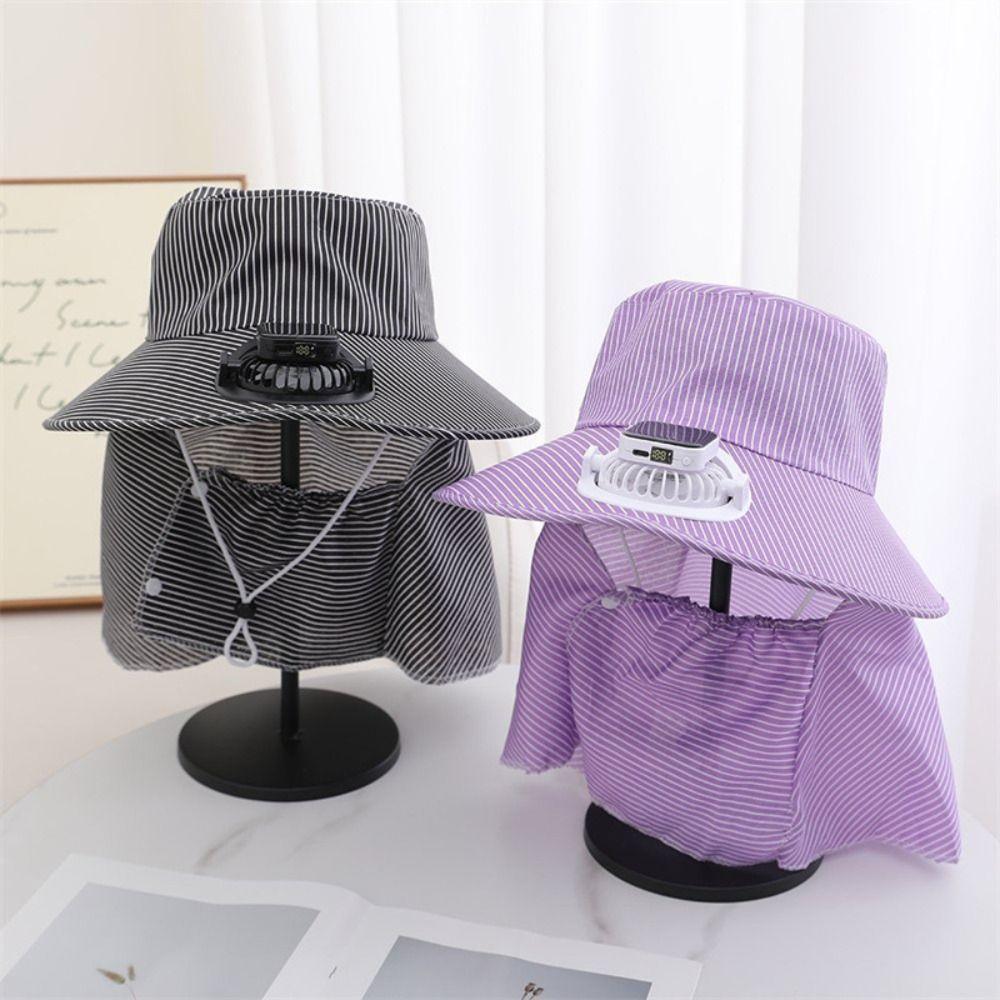 Quick Dry Solar Fan Hat Wide Brim Fishing Hat New Bucket Hat  Summer