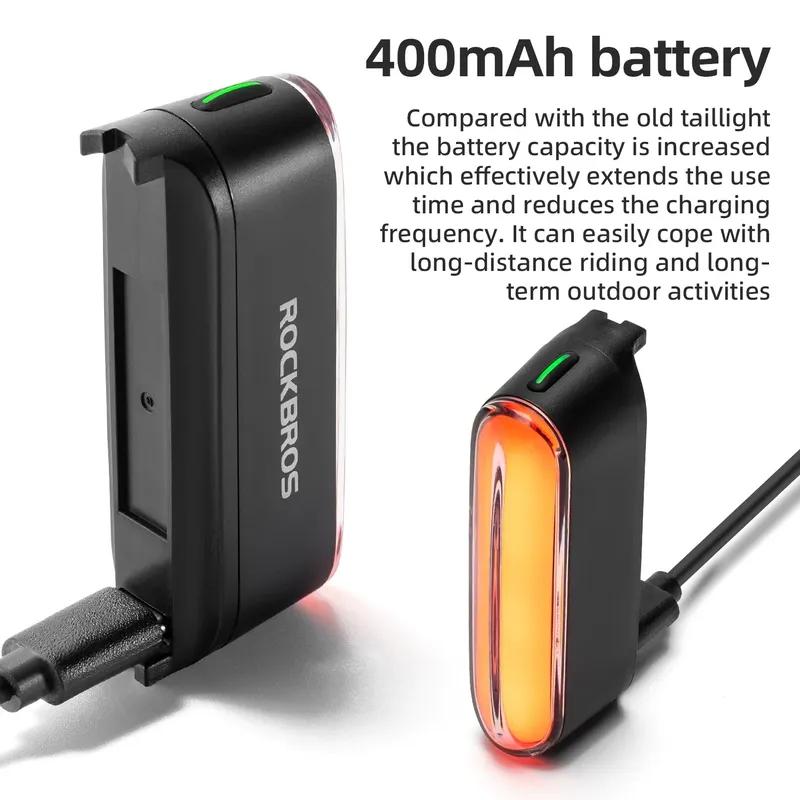 ROCKBROS Intelligentes Start-Stopp Fahrrad-Rücklicht Magnetisches Rücklicht 7 Modi LED Fahrrad-Nachtfahr Ausrüstung Intelligenter Bremsensor
