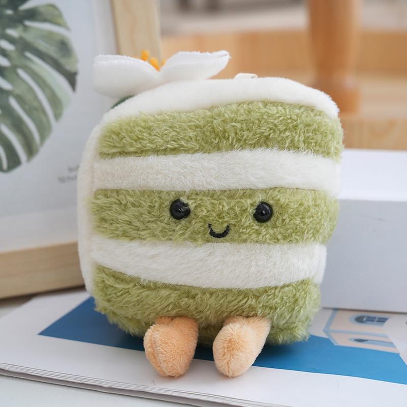 Triangle Plush Charming Cake Keychain Colorful Soft Toy For Sweet Girls Bags And