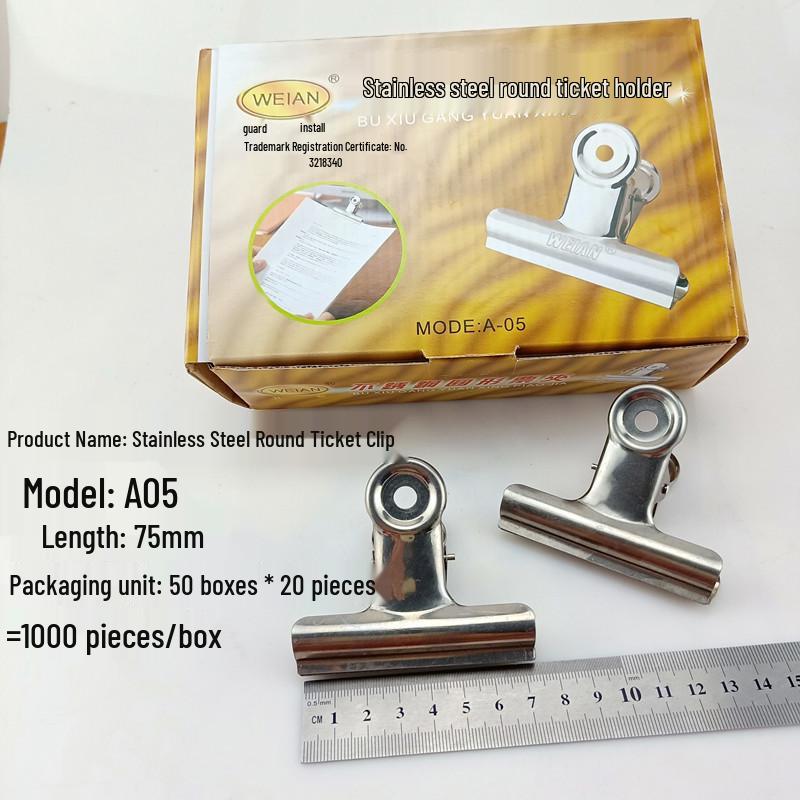 Stainless Steel Bill Clip for Office: Available In Extra Large, Large, Medium, Small Sizes for Finance, Iron Receipts, and Stationery Supplies.