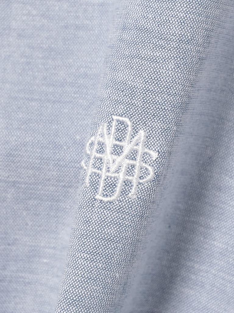 Beams Men's S/S Stretch Emblem Button-Down Shirt, SAX L