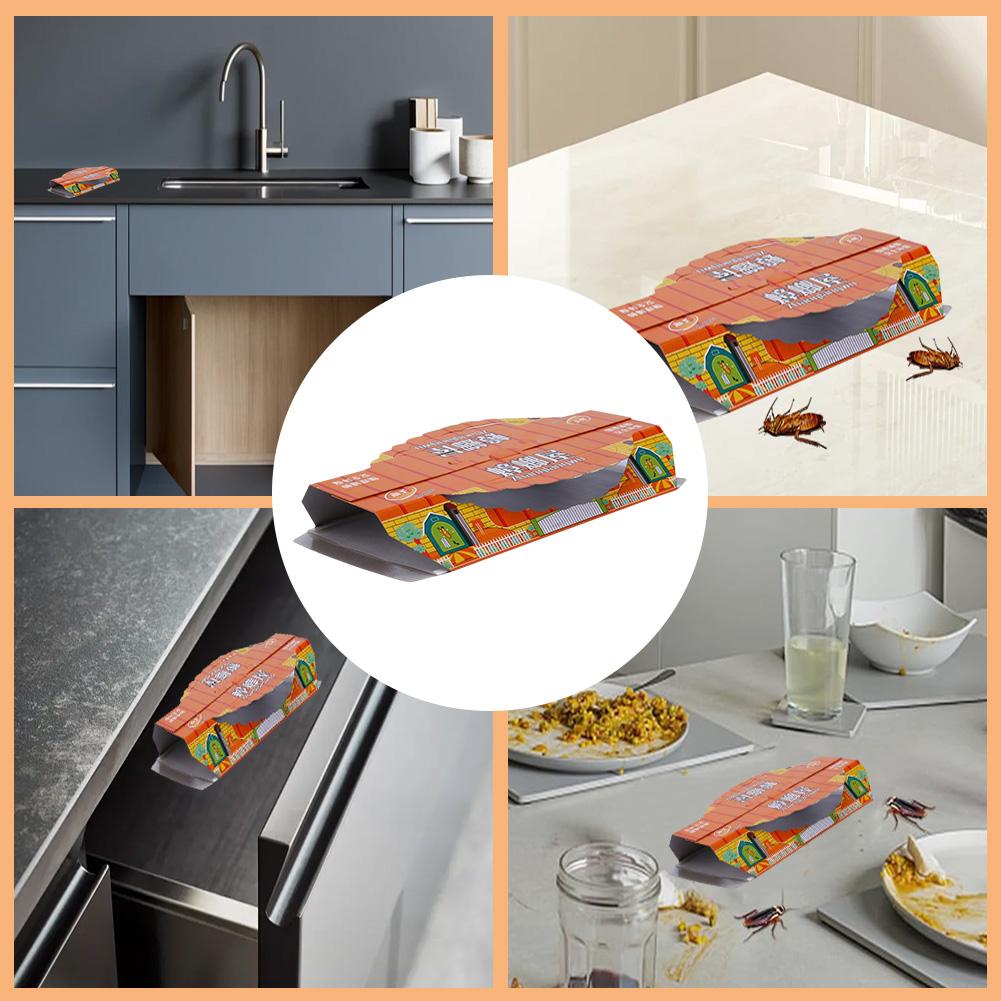 10 Pack Indoor Roach Traps Sticky Baited Cockroach Traps Roach Killer Indoor Infestation Adhesive Glue Traps for Roaches Insects