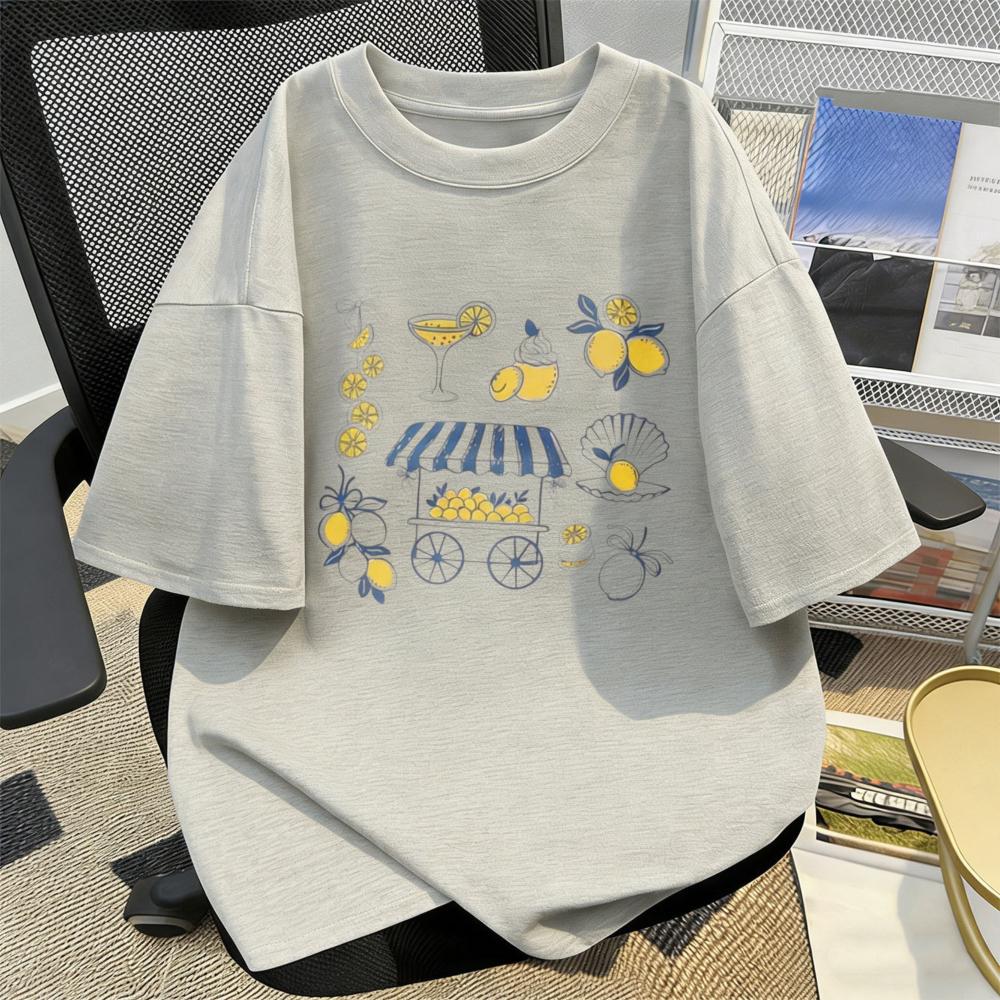 Lemonade Stand T-Shirt Lemons Cocktail Summer Graphic Tees Citrus Fruit Market Coastal Vacation Unisex Streetwear Cotton Tops