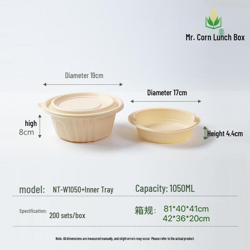 Mr. Corn Biodegradable Round Takeaway Containers