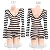 Prisoner Uniform Instructor Costume Sexy Prisoner Uniform Set Tow Chain Hips Costume Party High Leg Bold One Size Temptation Training Thrilling