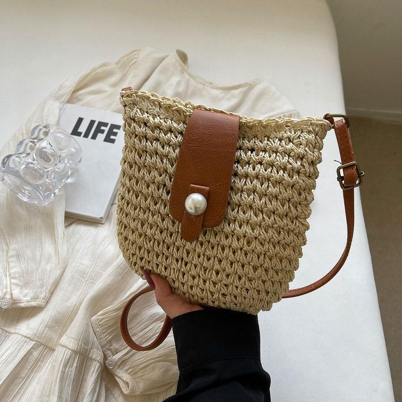 Geantă de paie cu franjuri boemă pentru femei, geantă de plajă de vară, geantă casual all-in-one, geantă crossbody