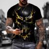 Herre Horror Hovedprint T-shirt 3D Print Vintage Rund Hals Kort Ærme Mode Oversized T-shirts Herre Sommer Streetwear