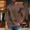 Men's Casual Long Sleeve Round Neck Button Down Shirt for Everyday Wear