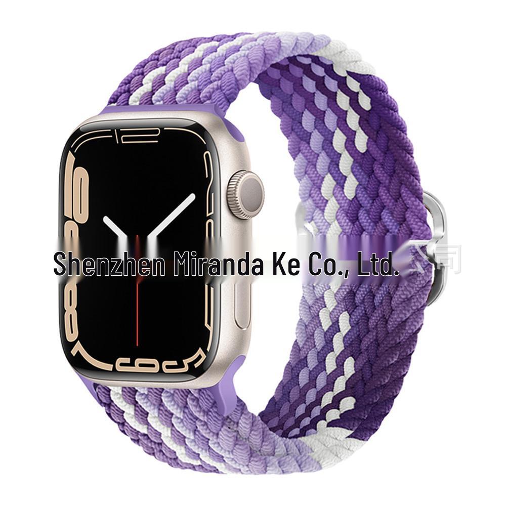 

Нейлоновый плетеный эластичный ремешок для часов с застежкой-слайдером для Apple iWatch Series 4-10, Ultra 2 и S11 38/40/41/42mm