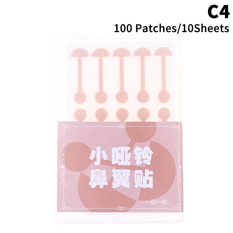 20-100Pcs Dumbbell Nose Tip Patch Elastic Skin Color Disposable Contouring Corrective Nose Strips Thin Nasal Beauty Nose Sticker