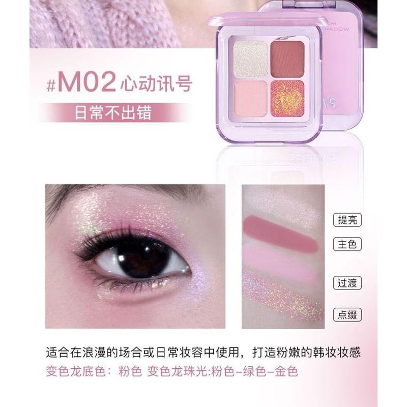 GELLA'S - 4 Colors Chameleon Eyeshadow Palette - Heartbeat Signal