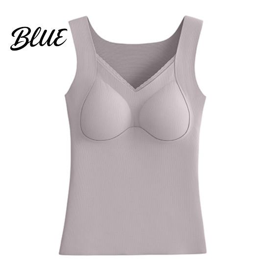 Invisible Vest Seamless Autumn Winter Women Thermal Warm Camisole Slim Fit with Built-in Bra Sleeveless