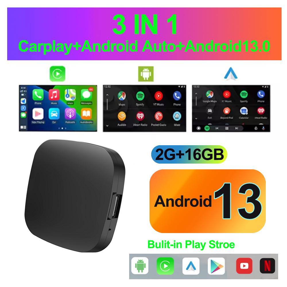 Android13 New Ai Box Support For Netflix YouTube Built-in Google Appstore Wireless Carply Android Auto Works with Wired Carplay