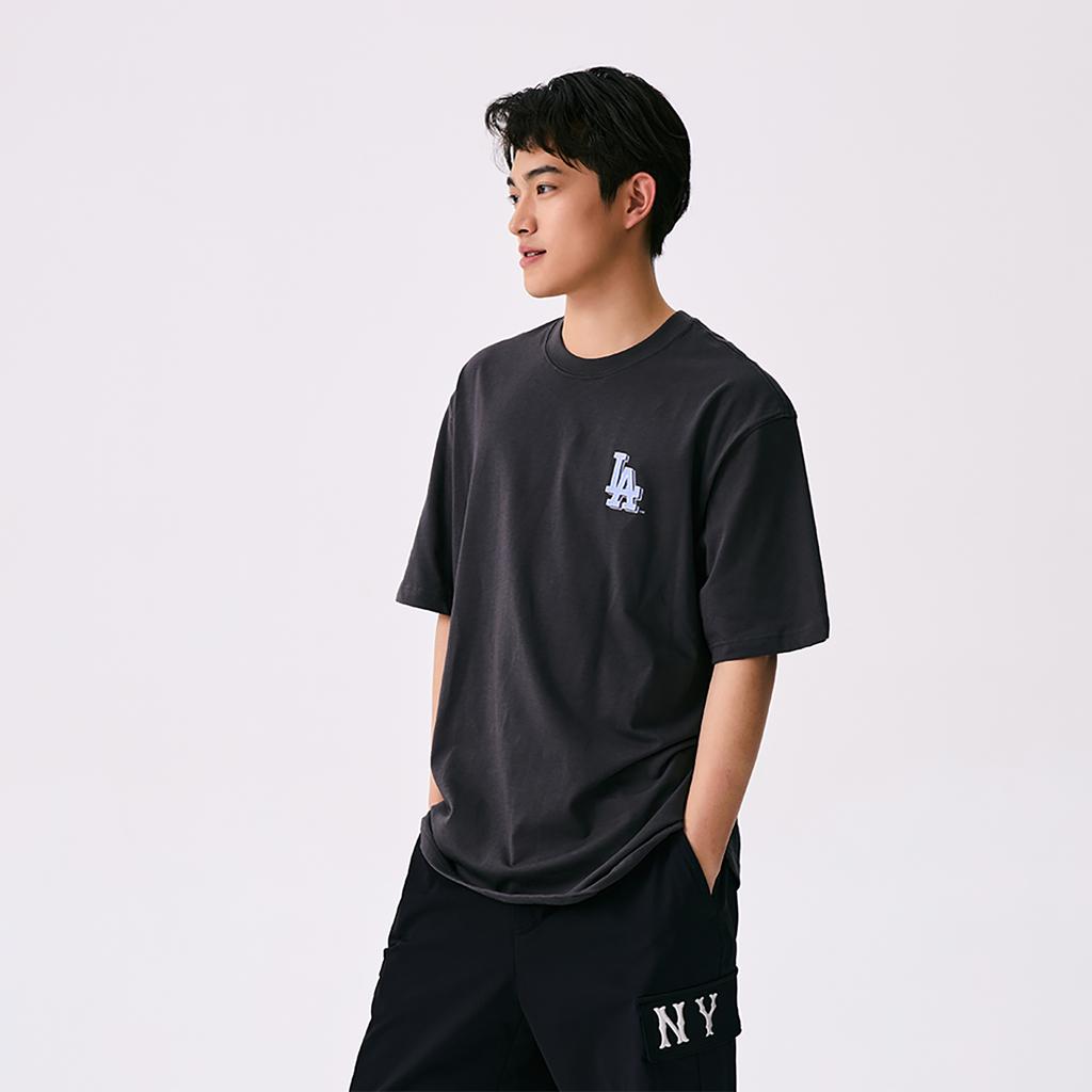 New MLB MONOGRAM Collection Los Angeles Dodgers SS25 T Shirt Unisex Charcoal Gray 3ATSM2153-07CGS