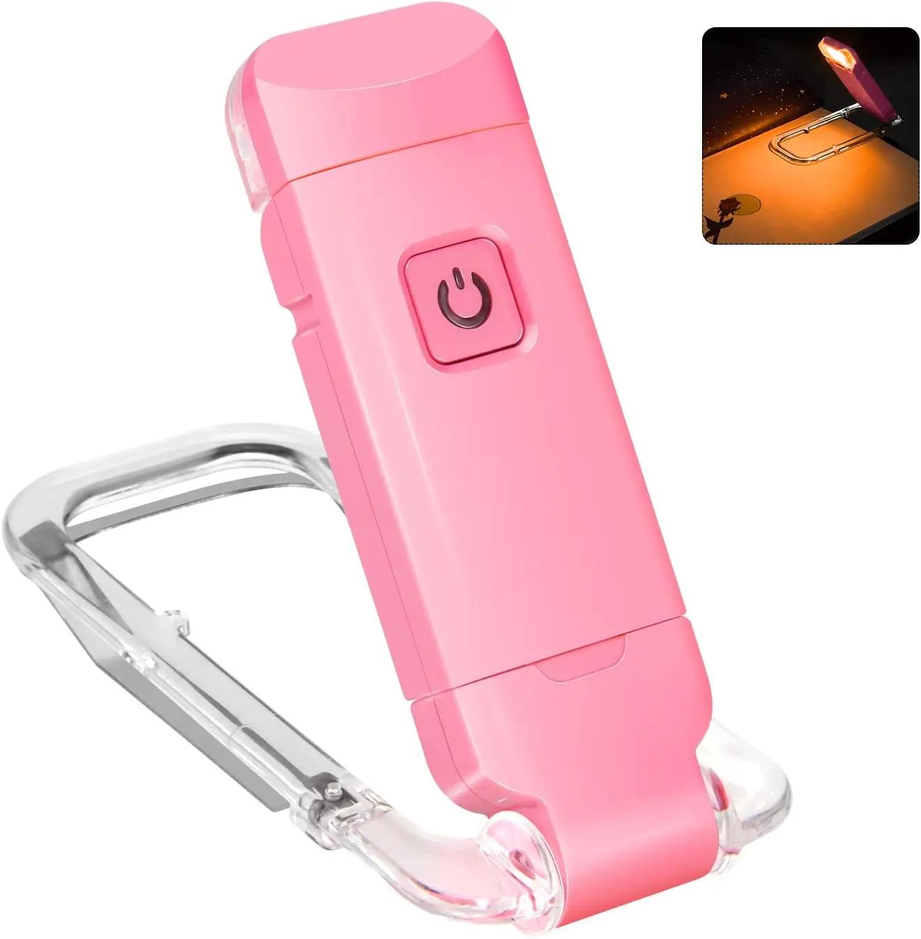 

Светодиодный USB-перезаряжаемый светильник для чтения книг, регулируемая яркость, защита глаз, зажим для книг, портативный светильник для чтения закладок 1pc розовый