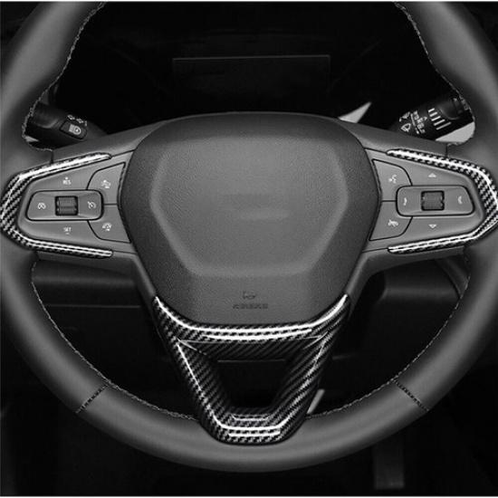 Carbon Fiber Steering Wheel Decor Cover Trim For Chevrolet Trax 2023 2024 2025