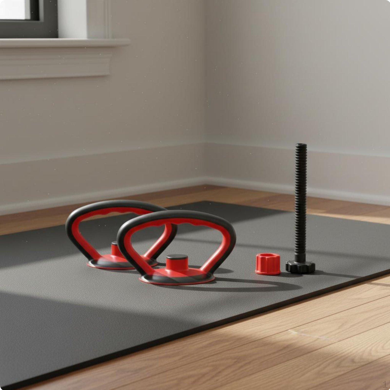 Adjustable Kettlebell Handle 2in1 Design Dumbbell Plate Converter NonSlip Grip Fitness 2 Handles 1 Base 1