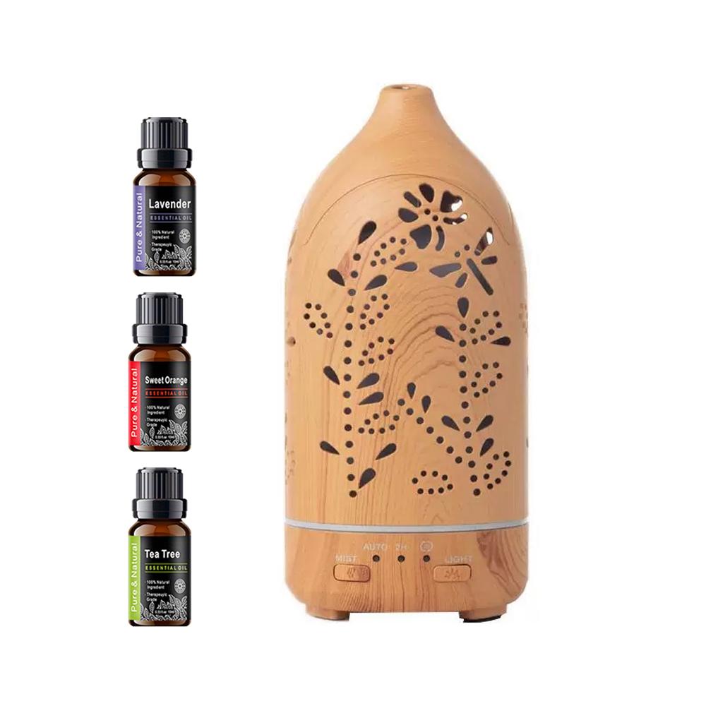 7 Farben LED Aromatherapie Diffusor Lavendel Hohl Design, Ultra Leise, Automatische Abschaltung für Zuhause & Büro