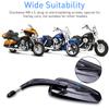 Motorcycle Flaming Chrome/Black Side Mirrors for Harley Davidson Softail Standard FXST Glide Electra Road Custom Dyna