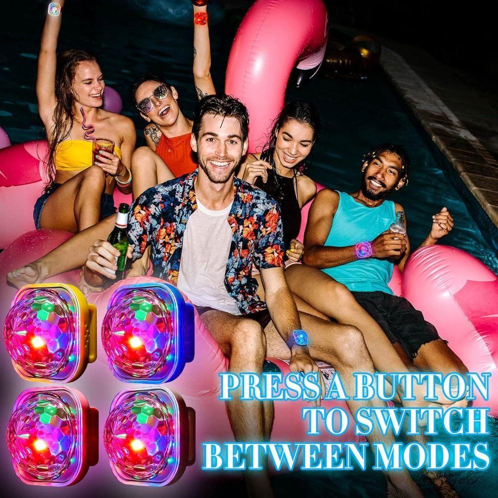 Portable Disco Strobe Lights RGB LED Wearable Watch Lamp Wrist Ambient Lamp Christmas Party